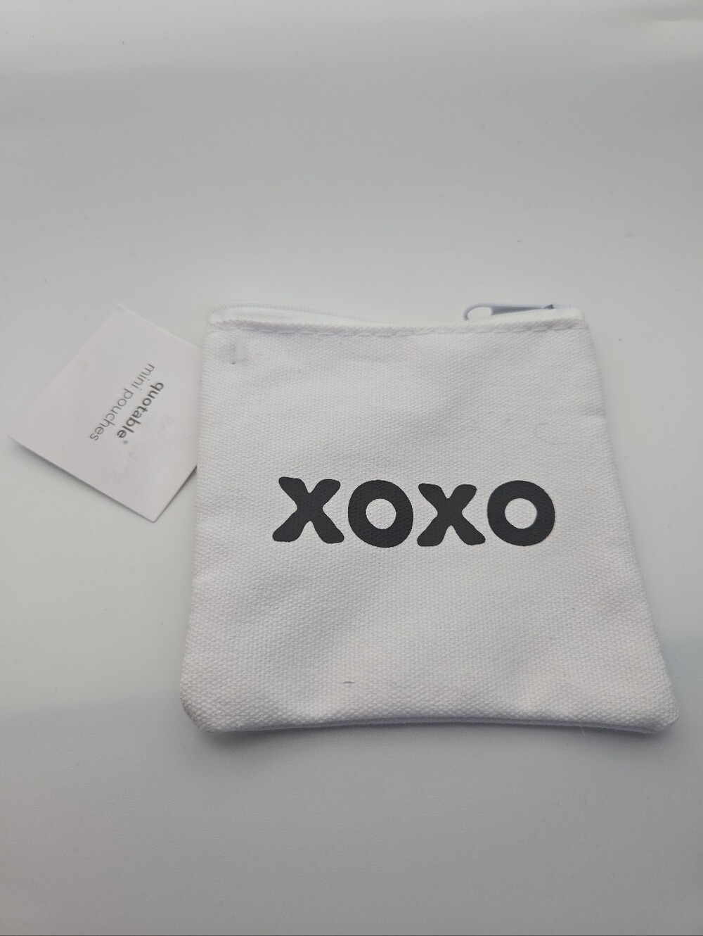 Quoteable XOXO Mini Canvas Zipper Pouch Coin Purse 4x4 NWT